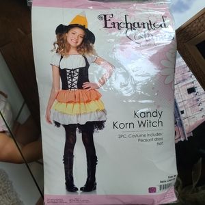Girls candy corn witch costume